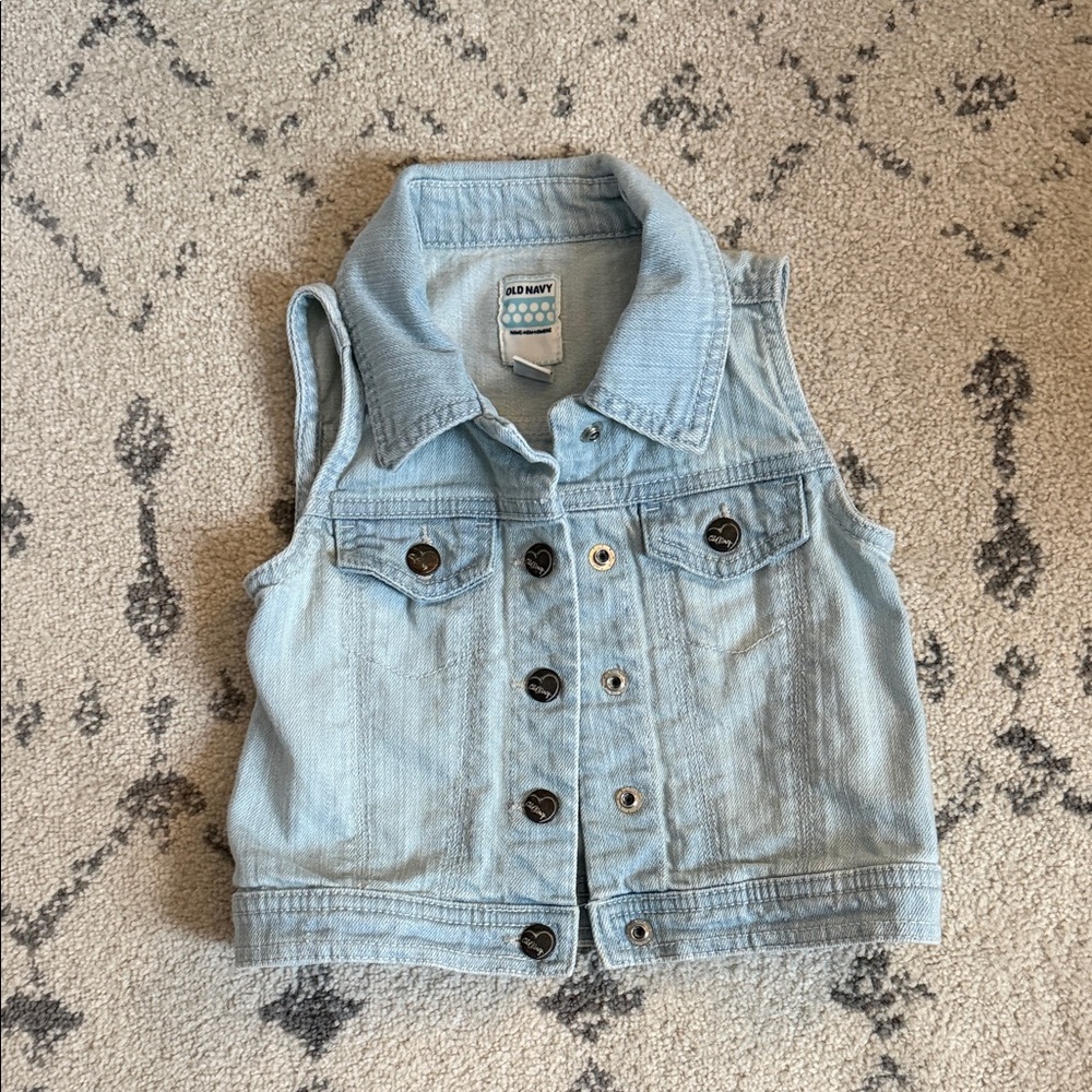 Old Navy Light Blue Denim Vest